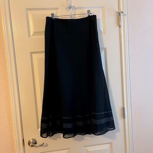 J. Crew midi-length skirt, size 12, black, wool and cotton.